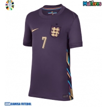 Camisa de Futebol Inglaterra Bukayo Saka #7 Equipamento Secundário Mulheres Europeu 2024 Manga Curta